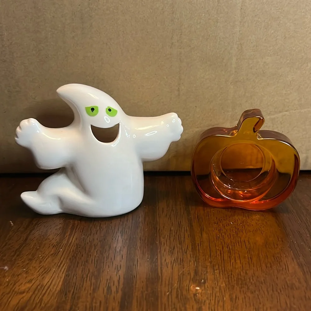 Halloween‎ Ghost & Pumpkin Tealight Candle Holders